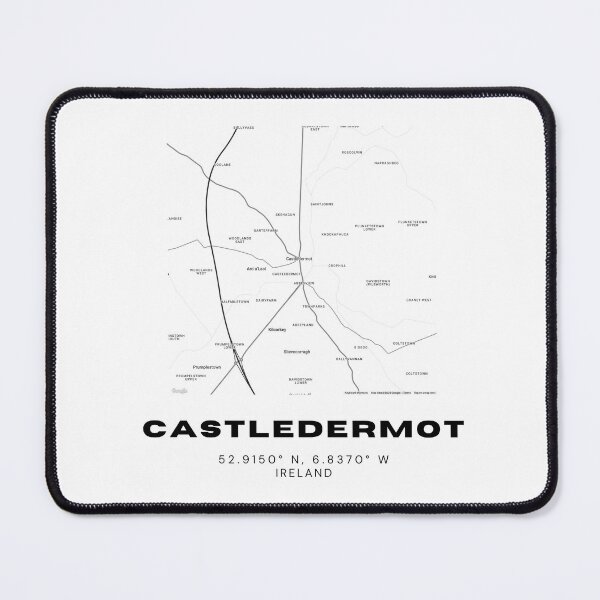 Item preview, Castledermot Ireland Map – Modern Black & White Town Poster designed and sold by RM-Journey.