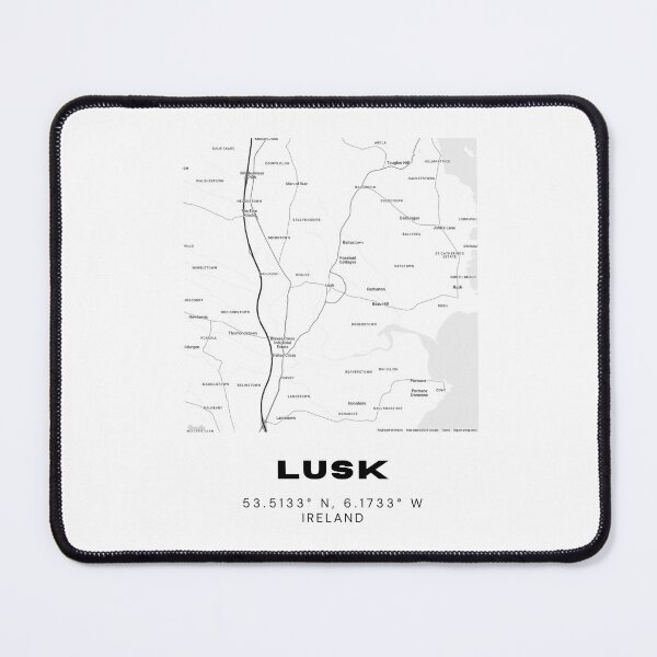 Item preview, Lusk Ireland Map – Minimalist Black & White Travel Poster designed and sold by RM-Journey.