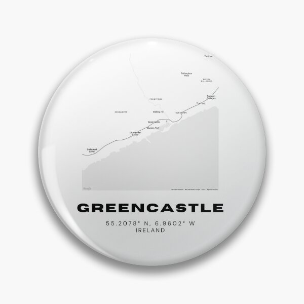 Item preview, Greencastle Ireland Map – Minimalist Black & White Town Print designed and sold by RM-Journey.