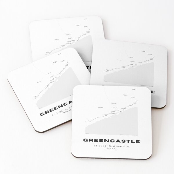 Item preview, Greencastle Ireland Map – Minimalist Black & White Town Print designed and sold by RM-Journey.