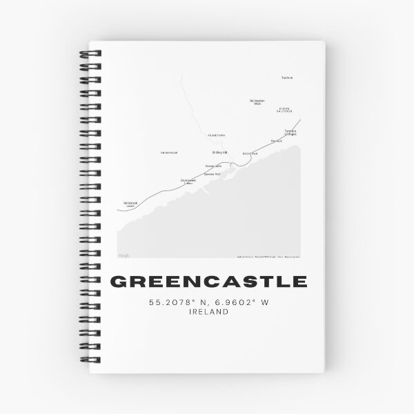 Item preview, Greencastle Ireland Map – Minimalist Black & White Town Print designed and sold by RM-Journey.