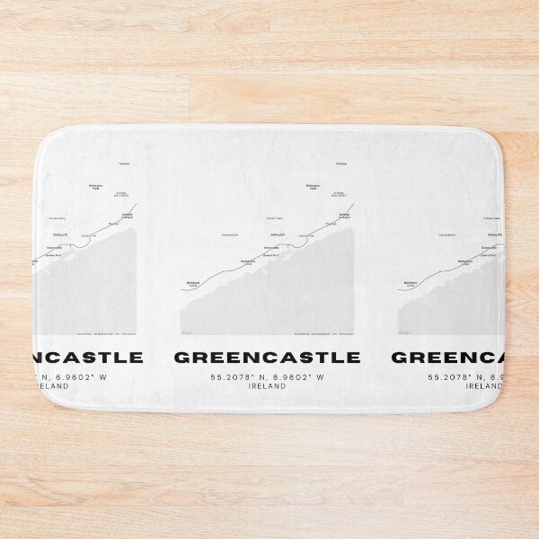 Item preview, Greencastle Ireland Map – Minimalist Black & White Town Print designed and sold by RM-Journey.