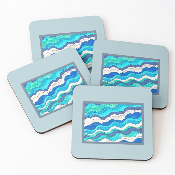 Item preview, Make Waves - abstract watercolor and ink design designed and sold by Annie Mason Art.