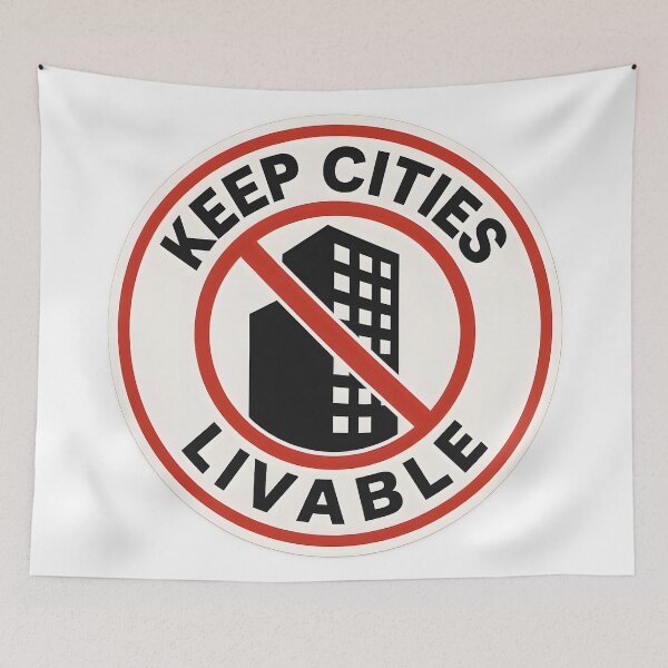 Item preview, Keep cities livable - No To Airbnb - Anti Airbnb designed and sold by SassyArtistry.
