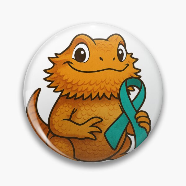 Item preview, PCOS Awareness Ribbon Bearded Dragon designed and sold by Strange Comforts.