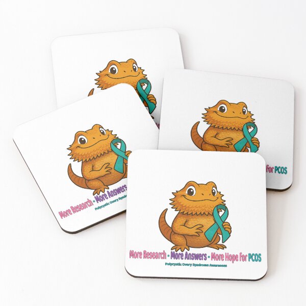 Item preview, PCOS Awareness Ribbon Bearded Dragon designed and sold by Strange Comforts.