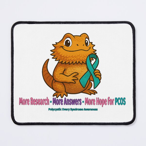Item preview, PCOS Awareness Ribbon Bearded Dragon designed and sold by Strange Comforts.