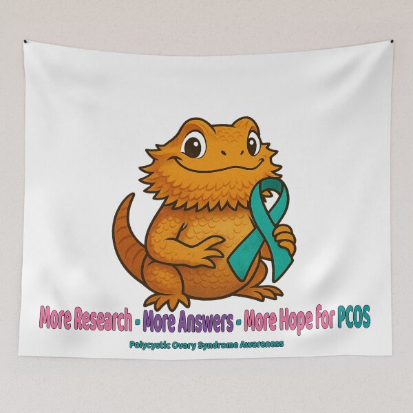Item preview, PCOS Awareness Ribbon Bearded Dragon designed and sold by Strange Comforts.