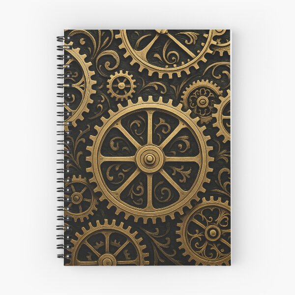 Item preview, Steampunk Golden Gear Mechanism Pattern designed and sold by SassyArtistry.