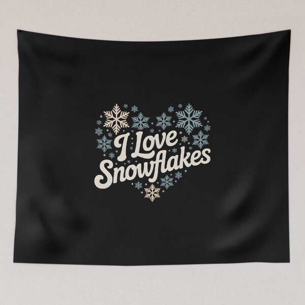 Item preview, I Love Snowflakes – Winter Heart Design designed and sold by Jollys-ArtShop.