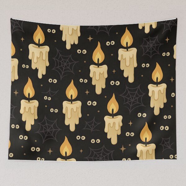 Item preview, Halloween Candle Pattern with Spooky Eyes And Spider webs designed and sold by SassyArtistry.