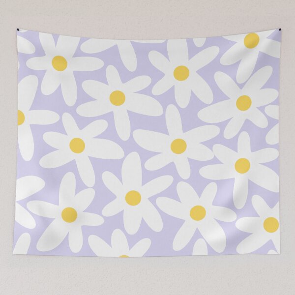 Item preview, Floral Daisy Time Pattern in Lavender Pastel Purple designed and sold by kierkegaard.
