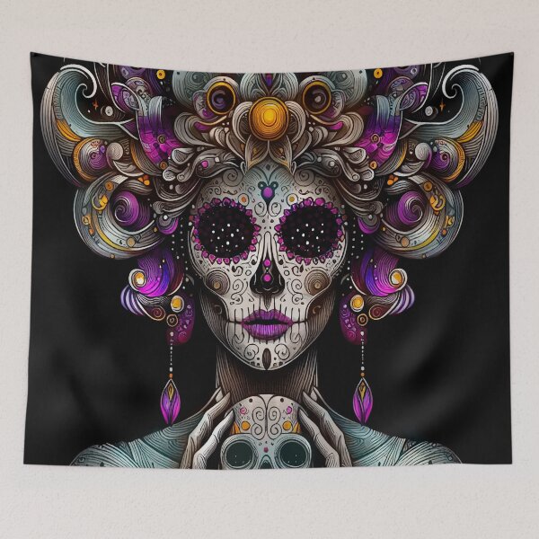 Item preview, Catrina Illustration - Vibrant Day of the Dead Art designed and sold by  Ojo de Lilith.