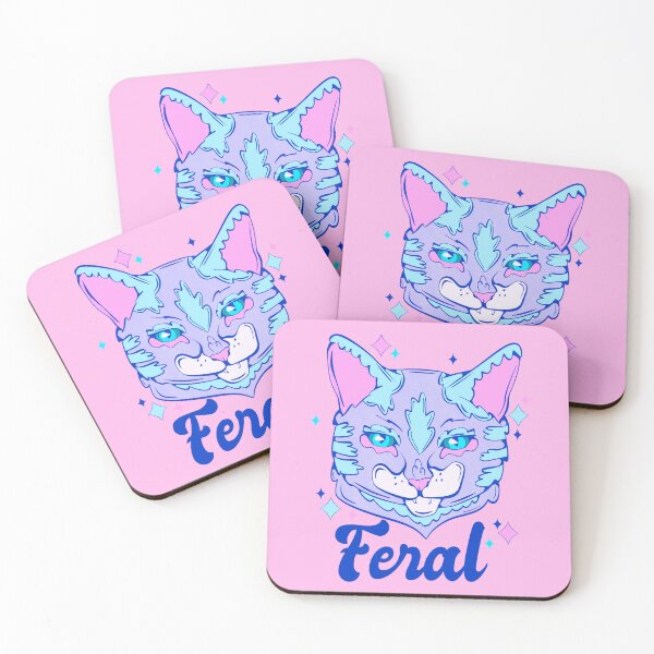 Item preview, feral cat - pastel feisty feral cat art  designed and sold by crestfallenmermaid.