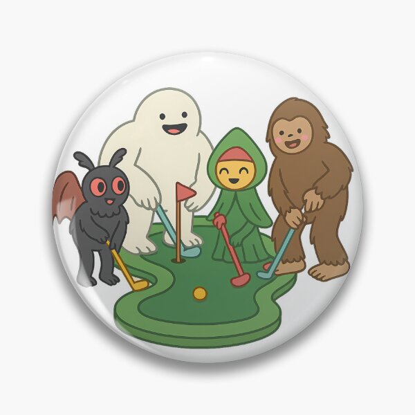 Item preview, Cryptid Mini Golf Squad – Cute Paranormal Friends Playing Golf designed and sold by designsbyhw.
