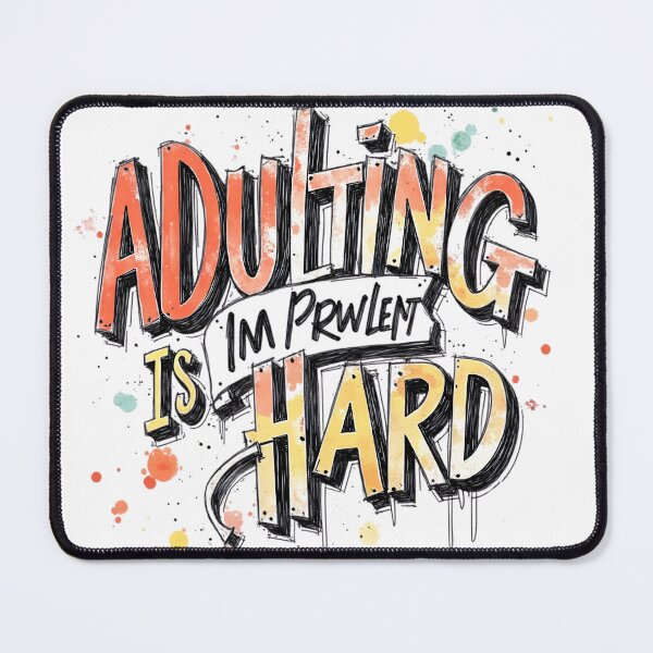 Item preview, Adulting Is Hard | Funny Relatable Meme designed and sold by LR Vibe Studio.