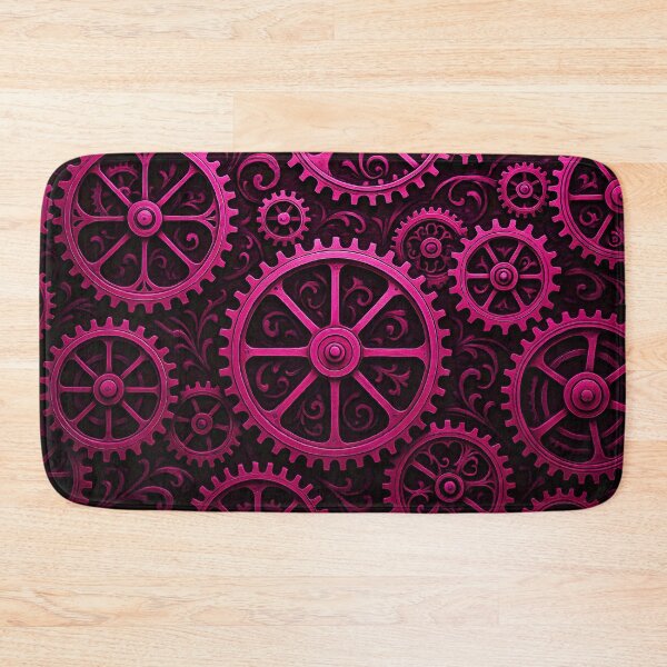 Item preview, Steampunk Hot Pink Gear Mechanism Pattern designed and sold by SassyArtistry.