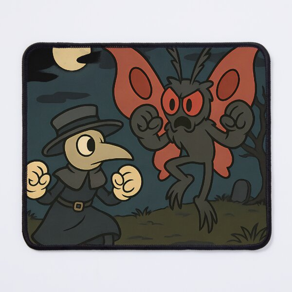 Item preview, Plague Doctor vs. Mothman – Retro Cryptid Showdown designed and sold by designsbyhw.