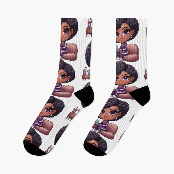 Item preview, Cute Black Girl with Laptop Sticker designed and sold by Lulunza.