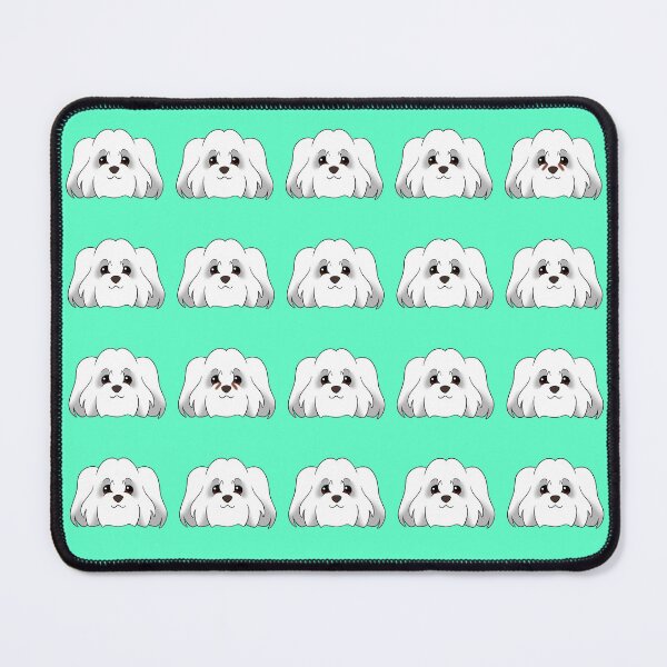 Item preview, Coton de Tulear Pattern Teal Background designed and sold by OliRoseArt.