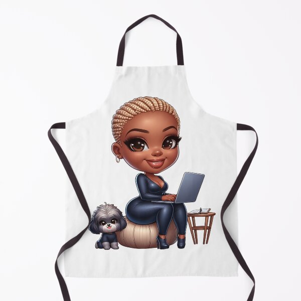 Item preview, Afro Hair Girl Working on Computer designed and sold by Lulunza.