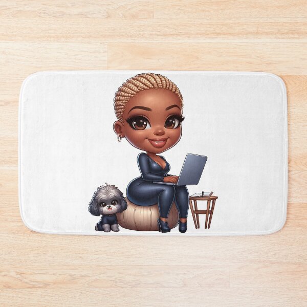 Item preview, Afro Hair Girl Working on Computer designed and sold by Lulunza.
