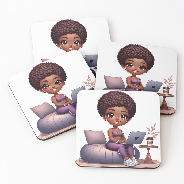 Item preview, Chibi Girl with Blonde Braids and Laptop designed and sold by Lulunza.