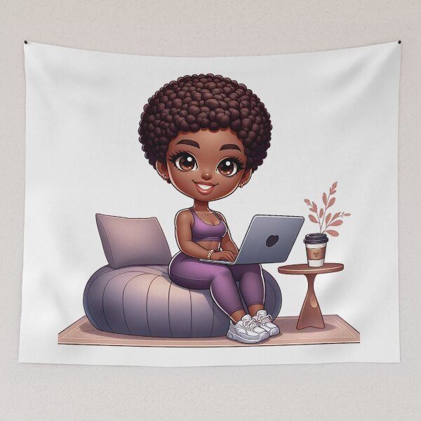 Item preview, Chibi Girl with Blonde Braids and Laptop designed and sold by Lulunza.