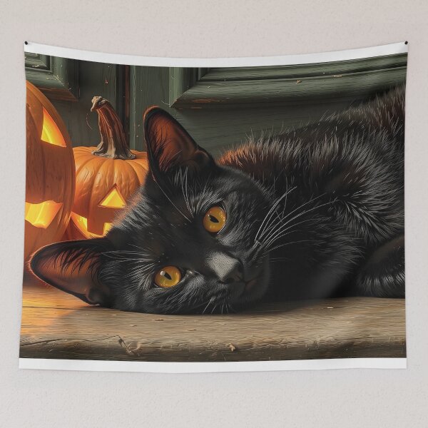 Item preview, Midnight, The Halloween Cat designed and sold by ACuriousshoppe.