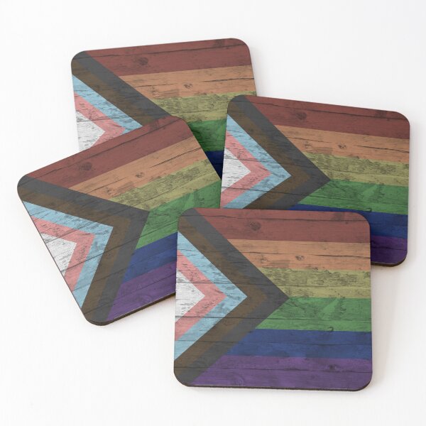 Item preview, Progress Gay Pride Rainbow Flag Distressed Wood Grain  designed and sold by TackyTime.