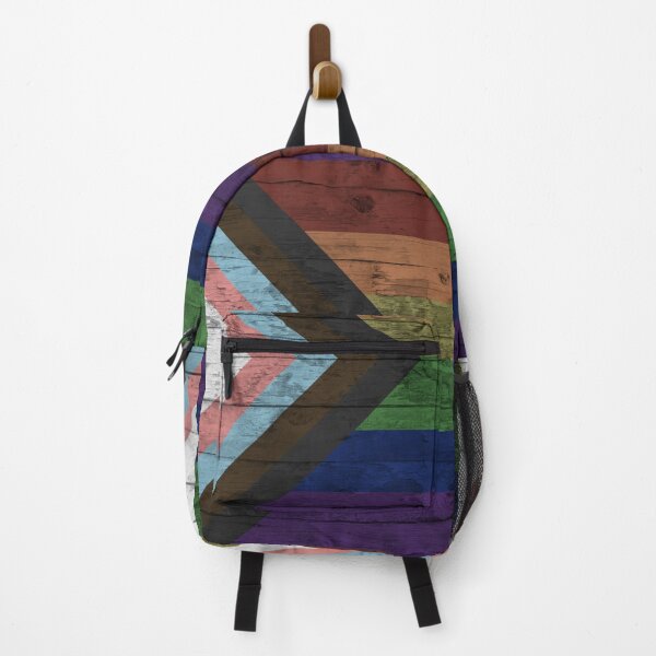 Item preview, Progress Gay Pride Rainbow Flag Distressed Wood Grain designed and sold by TackyTime.