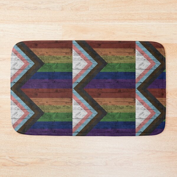 Item preview, Progress Gay Pride Rainbow Flag Distressed Wood Grain  designed and sold by TackyTime.