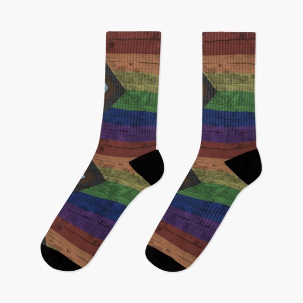 Item preview, Progress Gay Pride Rainbow Flag Distressed Wood Grain  designed and sold by TackyTime.
