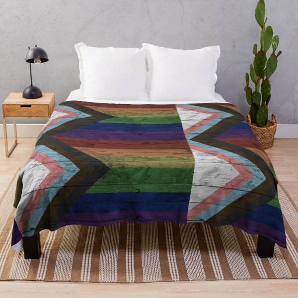 Item preview, Progress Gay Pride Rainbow Flag Distressed Wood Grain designed and sold by TackyTime.