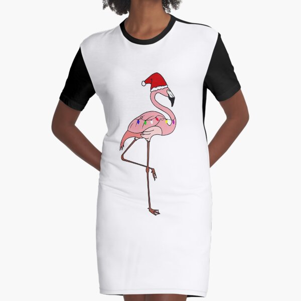 Artikel-Vorschau von Tropische Weihnachtsbeleuchtung Santa Pink Flamingo, designt und verkauft von ccheshiredesign.