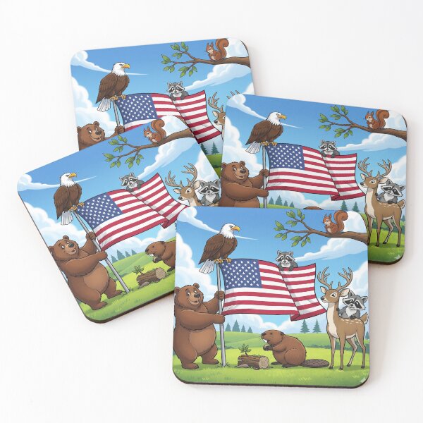 Item preview, Animals with the American Flag designed and sold by Barnsey.