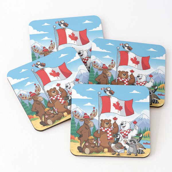 Item preview, Canadian Animals with Flag designed and sold by Barnsey.