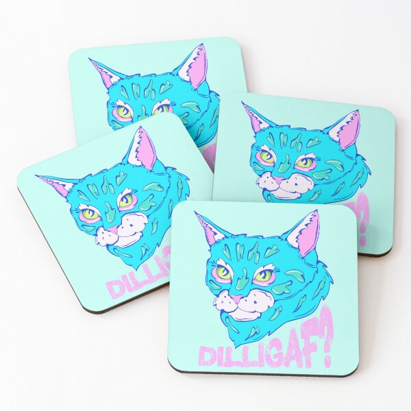 Item preview, feisty cat - spicy cat - dilligaf? - unimpressed blue cat designed and sold by crestfallenmermaid.