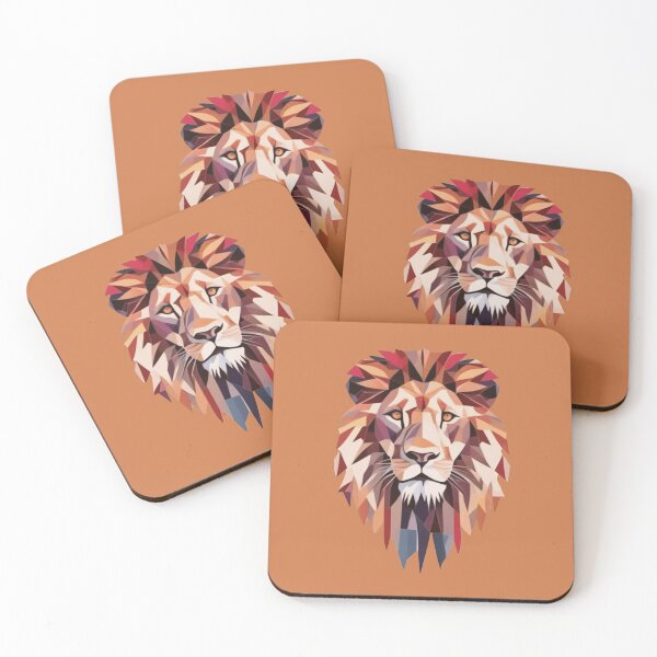 Item preview, lion mosaic geometric designed and sold by designmari.