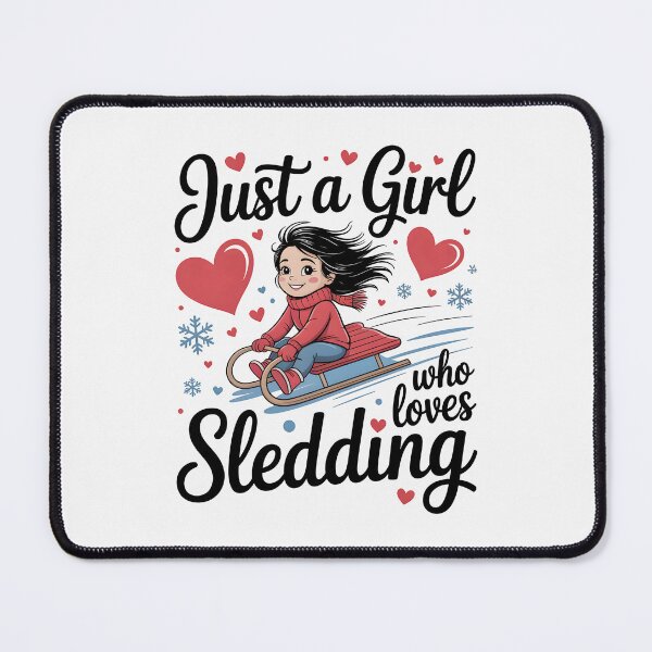 Item preview, Just a Girl Who Loves Sledding – Winter Sports Fun designed and sold by Jollys-ArtShop.