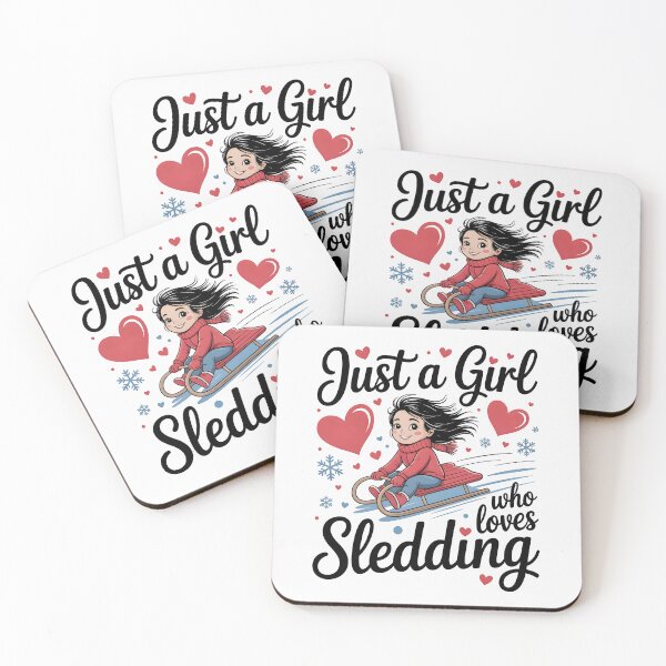 Item preview, Just a Girl Who Loves Sledding – Winter Sports Fun designed and sold by Jollys-ArtShop.