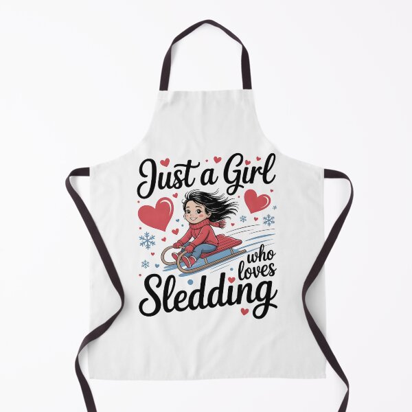 Item preview, Just a Girl Who Loves Sledding – Winter Sports Fun designed and sold by Jollys-ArtShop.