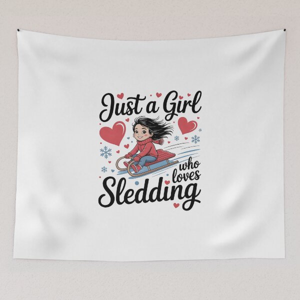 Artikelvorschau, Just a Girl Who Loves Sled – Wintersportspaß entworfen und verkauft von Jollys-ArtShop.