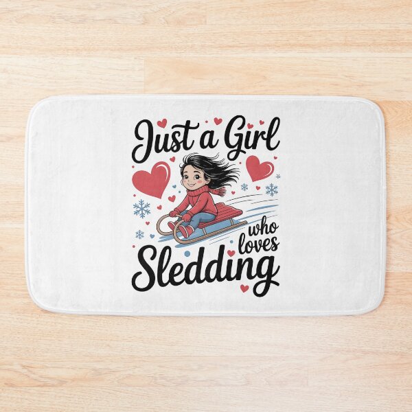 Item preview, Just a Girl Who Loves Sledding – Winter Sports Fun designed and sold by Jollys-ArtShop.