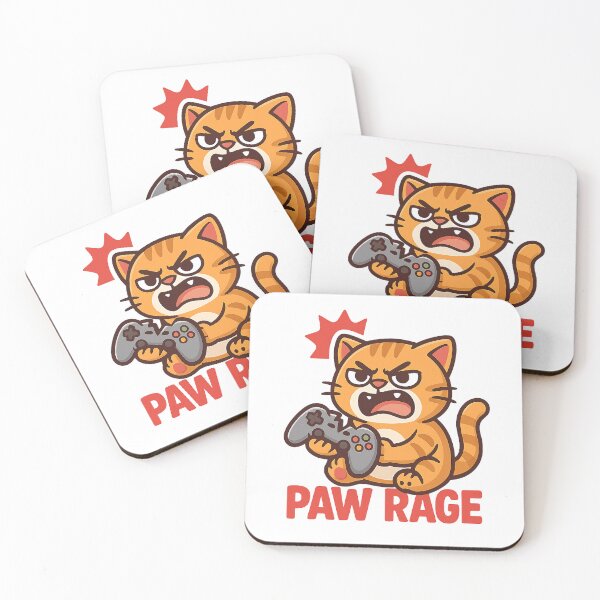 Item preview, Funny Rage Quit Cat – Cute Cartoon Gamer Cat with "Paw Rage" designed and sold by MeowLaugh.
