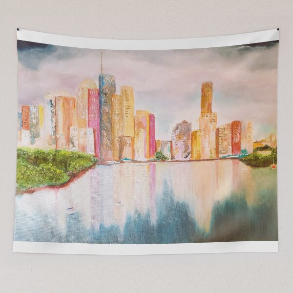Item preview, Brisbane City skyscape designed and sold by Zulieka.