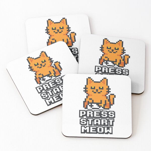 Item preview, Funny Pixel Art Cat – Cute 8-Bit Cartoon Cat with "Press Start Meow" designed and sold by MeowLaugh.