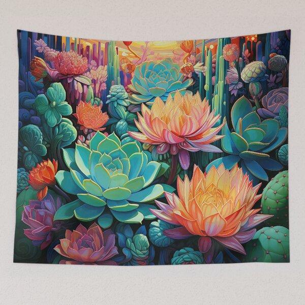 Item preview, Fantasy Succulents And Colorful Cactus Garden Exotic Art designed and sold by DEC02.