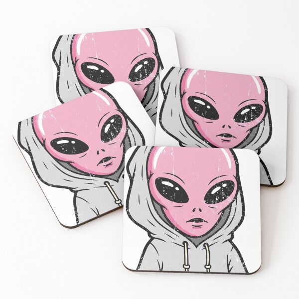 Artikelvorschau, Rosa Alien im Kapuzenpullover entworfen und verkauft von Too Kool Designing .