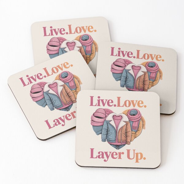 Item preview, Live Love Layer Up – Cozy Winter Fashion Quote designed and sold by Jollys-ArtShop.